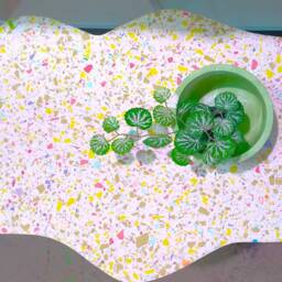 Coffee Table, Terrazzo, Cloud, Side, Balcony Table On Metal Legs, Personalize Color - thumbnail 4