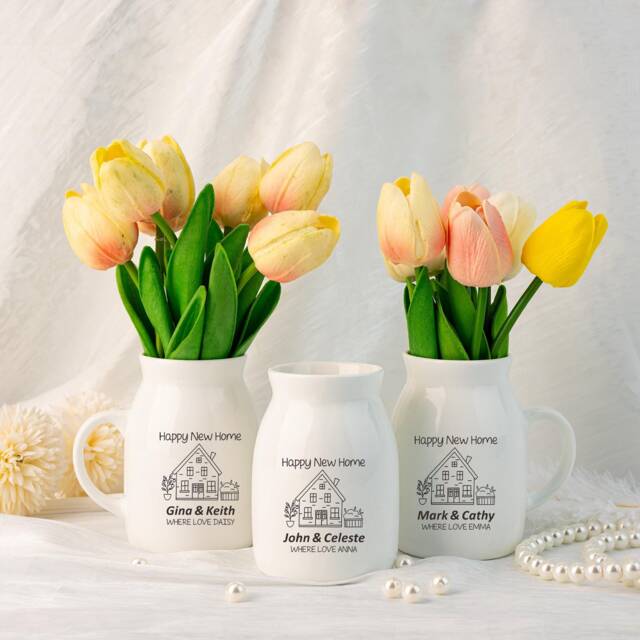 Personalised Flower Vase For A New Home Occasion, Gift Ideas, Housewarming Idea Couples, Moving in Friend - image 1