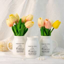 Personalised Flower Vase For A New Home Occasion, Gift Ideas, Housewarming Idea Couples, Moving in Friend - thumbnail 1