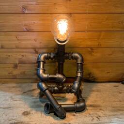 Contemplation - Unique Robot Table Lamp Steampunk, Retro, Art, Edison, Mancave, Brass & Steel - thumbnail 1