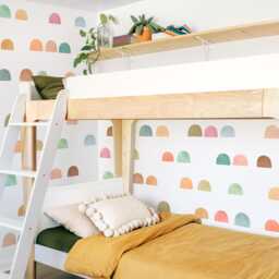 Scallop Wall Decals - Nursery Decor, Watercolor Hill Art, Abstract Modern Kids Room Decal, Reusable & Removable Stickers