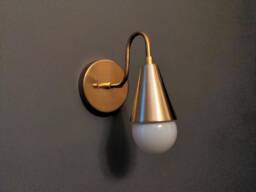 Modern Brass Cone Wall Sconce Atomic Mid Century Bathroom Light Reading Lamp Entryway - thumbnail 1