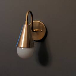 Modern Brass Cone Wall Sconce Atomic Mid Century Bathroom Light Reading Lamp Entryway - thumbnail 2