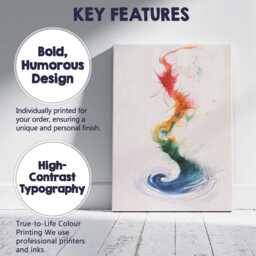 Colourful Abstract Water Splash Flowing Paint Illustration Canvas Wall Art Print Decor Picture Ready To Hang - thumbnail 2
