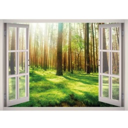 Forest Wall Decal - Woodland Trees Art 3D Window Landscape Nature Frame Decor - thumbnail 2