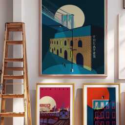 Brooklyn Bridge Art Print Dumbo St Ann's Warehouse, New York - thumbnail 2