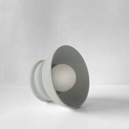 Small Pompeii - Ceramic Flush Mount Wall Sconce Handmade Minimalist Dome Light Fixture in Fog Gray - thumbnail 3