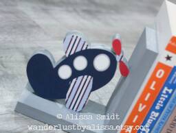 Train & Airplane Bookends, Wood Bookends - Custom Created To Coordinate With Your Decor - Transportation, Navy, Blue, Red Grey - thumbnail 1