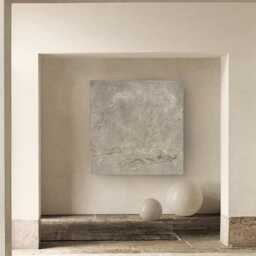 Minimalist Handcrafted Plaster Wall Art Collection - Gaia Off White Color Family - thumbnail 3