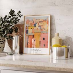 Bologna Poster, Italy City Travel Wall Art, Home Decor, Italian European Print - thumbnail 2