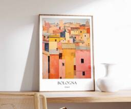 Bologna Poster, Italy City Travel Wall Art, Home Decor, Italian European Print - thumbnail 1