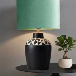 New Luxury Premium Quality Glamour Seafoam Velvet Fabric With Brushed Metallics Lining Lamp Shade Pendant Light in Multi Sizes - thumbnail 2
