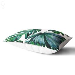 Rectangle Cushion Covers With Tropical Green Leaves - Different Size Options Palm Throw Pillow Cover Printed To The Suede Fabric - thumbnail 2