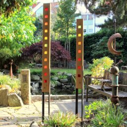 Garden Sculpture Made Of Wood & Glass. A Unique, Handmade, Weatherproof Garden Decoration - thumbnail 2