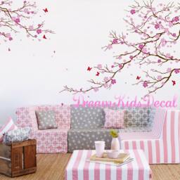 Cherry Blossom Tree Wall Decal, Nursery Floral Decor - thumbnail 2