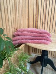 Candy Pink Short Wool Shearling, Genuine Sheepskin, 70 X 90cm - thumbnail 1