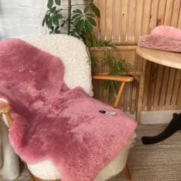 Candy Pink Short Wool Shearling, Genuine Sheepskin, 70 X 90cm - thumbnail 3