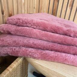 Candy Pink Short Wool Shearling, Genuine Sheepskin, 70 X 90cm - thumbnail 2