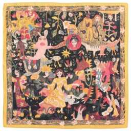 Moon & Salamander Art Scarf By Ajiro Kosuke, Japanese Cotton Voile - thumbnail 1
