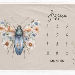 Girl Milestone Blanket Personalised Monthly Photo Prop - thumbnail 2