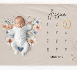 Girl Milestone Blanket Personalised Monthly Photo Prop