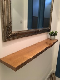 Solid Wood Shelf - Handmade & Finished in Scotland Made To Order Gold/Silver/Cast Iron Brackets Included - thumbnail 1