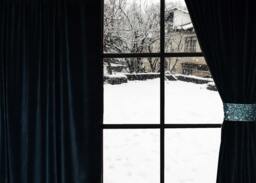 Black Cotton Velvet Curtain, Room Darkening Curtains, Insulation Summer Winter Rod Pocket Tab Top Curtains