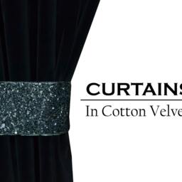 Black Cotton Velvet Curtain, Room Darkening Curtains, Insulation Summer Winter Rod Pocket Tab Top Curtains - thumbnail 3