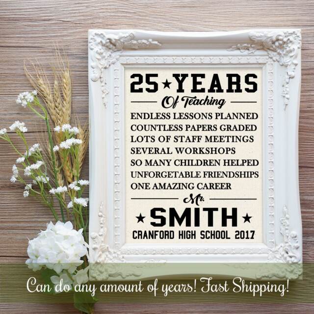 Teacher Retirement Gift, Appreciation Gift, 25 Years Of Service Gift From Class Mom - image 1