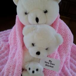 Blossom Pink Hand Crocheted Baby Girl Blanket - thumbnail 4