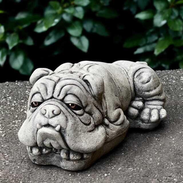 Laying French Bulldog Statue Concrete Sculpture Outdoor Dog Figurine Memorial Ornament Handmade Gift - image 1