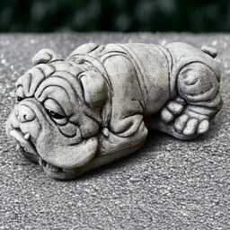 Laying French Bulldog Statue Concrete Sculpture Outdoor Dog Figurine Memorial Ornament Handmade Gift - thumbnail 2