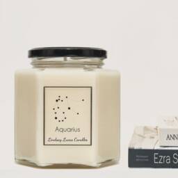 Aquarius Star Sign Scented Candle, Zodiac Constellation Astrology Gift, Horoscope Birthday Candles Astronomy - thumbnail 2