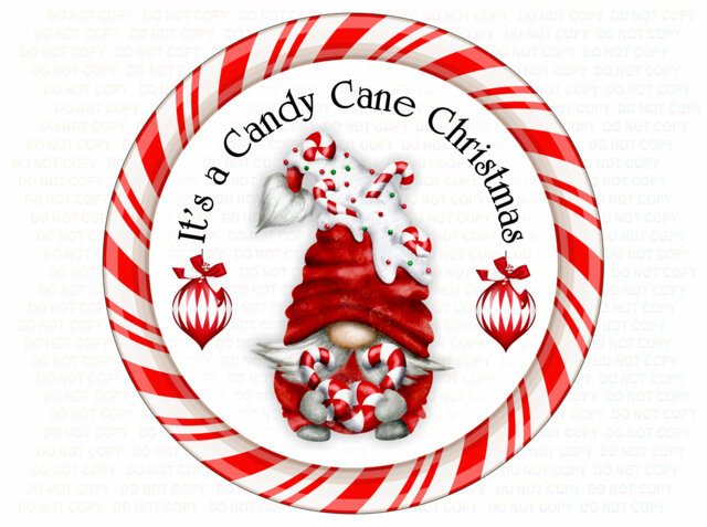 Its A Candy Cane Christmas Wreath Sign, Candy Xmas Merry Wreath, Sign Uk, Cane - image 1