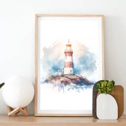 Plymouth Travel Poster Set - Of 3 Prints - Watercolour Lighthouse Print Wall Hanging Decor Art Devon Gifts Artwork - thumbnail 2