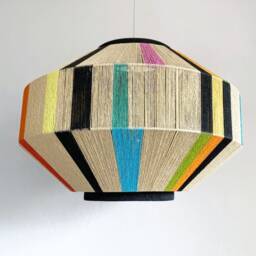 Japanese Paper String Pendant Light Handmade Art Deco Woven Lamp - thumbnail 1