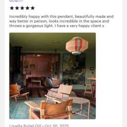 Japanese Paper String Pendant Light Handmade Art Deco Woven Lamp - thumbnail 4