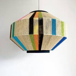 Japanese Paper String Pendant Light Handmade Art Deco Woven Lamp - thumbnail 3