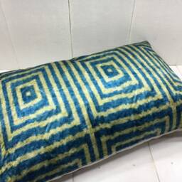 Handwoven Silk Ikat Pillow Cover 16x24, Turkish Accent - thumbnail 4