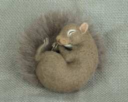 Made To Order Needle Felted Mini Sleeping Squirrel Custom Needle Felted Animal Sculpture