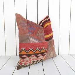 Vintage Turkish Kilim Pillow Cover Bohemian Accent Cushion - 16x16 - thumbnail 3