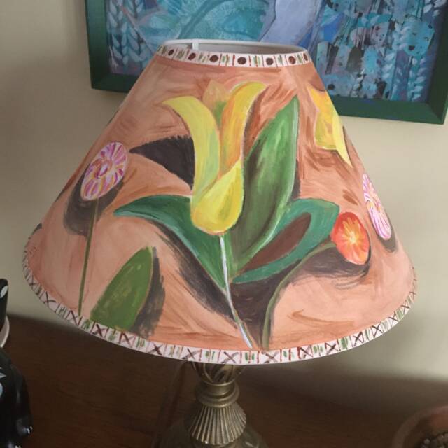 Bloomsbury Lampshade, Bohemian Interiors, Duncan Grant, Hand Painted Bespoke Lighting, Vanessa Bell Lampshade - image 1