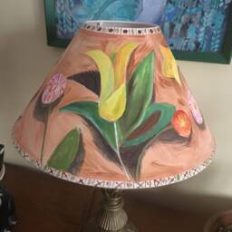 Bloomsbury Lampshade, Bohemian Interiors, Duncan Grant, Hand Painted Bespoke Lighting, Vanessa Bell Lampshade - thumbnail 1