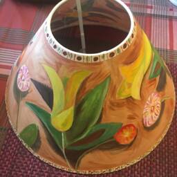Bloomsbury Lampshade, Bohemian Interiors, Duncan Grant, Hand Painted Bespoke Lighting, Vanessa Bell Lampshade - thumbnail 2