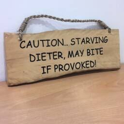 Caution Starving May Bite Wall Hanging Hilarious Wood Sign Beach Hut Summer Seaside Nautical Plaque Indoor D??cor - thumbnail 2
