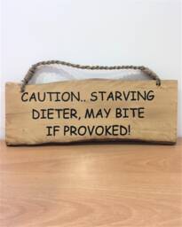 Caution Starving May Bite Wall Hanging Hilarious Wood Sign Beach Hut Summer Seaside Nautical Plaque Indoor D??cor - thumbnail 1