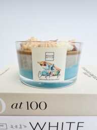 Coastal Candle - 430G Triple Wick Coco Soy Fragranced With Seashell Wax Detail - Hand Poured Candle, Beach Decor, Ocean Gift, For Mum
