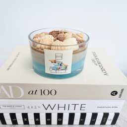 Coastal Candle - 430G Triple Wick Coco Soy Fragranced With Seashell Wax Detail - Hand Poured Candle, Beach Decor, Ocean Gift, For Mum - thumbnail 2