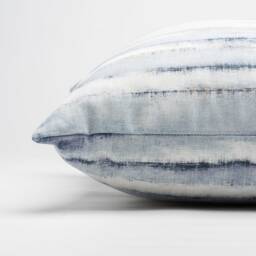 Seaside Horizon Xl Rectangular Cushion Cover. Nautical Themed Abstract Horizontal Striped Design, Marine Blues & White. 23X15 - thumbnail 2
