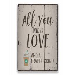 All You Need Is Love, Wooden Lovers Decor, Frappe , Coffee Sign, Sale Wall Decor - Old Signs - thumbnail 2